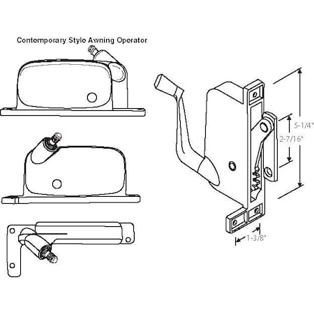 Strybuc Awning Operator Straight Arm 41-231P D